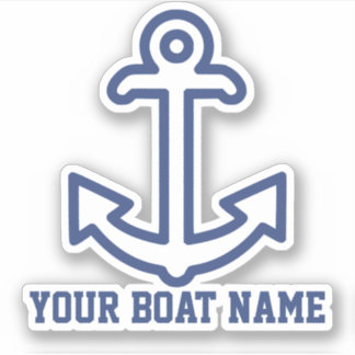Personalised Blue Anchor Boat Decal Sticker