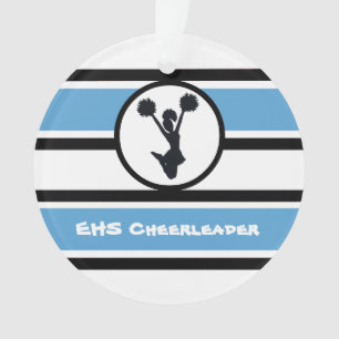 Personalised Blue and Black Cheerleader Ornament
