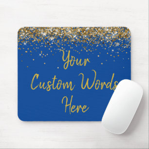 Personalised Blue and Gold Assistant Birthday Gift Mouse Pad