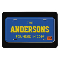 Personalised Blue and Gold License Plate