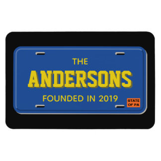 Personalised Blue and Gold License Plate Magnet