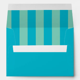 Personalised, Blue and Green,  Inside Stripe Envelopes