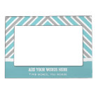 Personalised Blue And Grey Striped Magnetic Frame