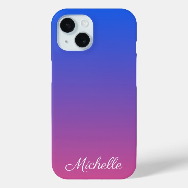 Personalised blue and pink ombre gradient Case-Mate iPhone case (Back)