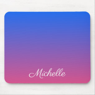 Personalised blue and pink ombre gradient mouse pad