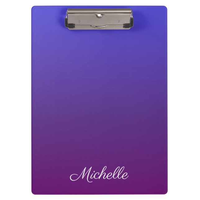 Personalised blue and purple ombre clipboard (Front)