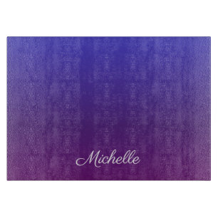 Personalised blue and purple ombre cutting board