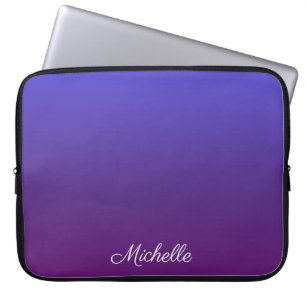 Personalised blue and purple ombre laptop sleeve