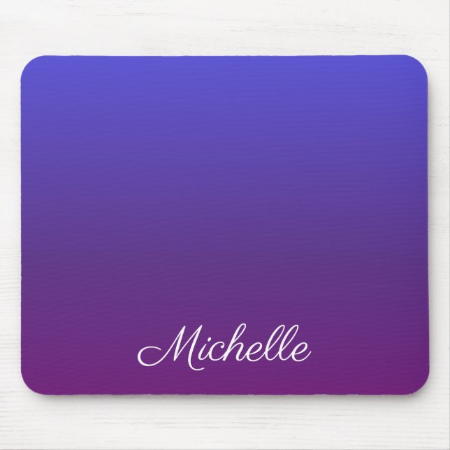 Personalised blue and purple ombre mouse pad (Front)