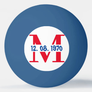 Personalised blue and red American Flag Ping Pong  Ball