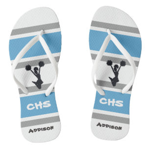 Personalised Blue and Silver Cheerleader Flip Flop