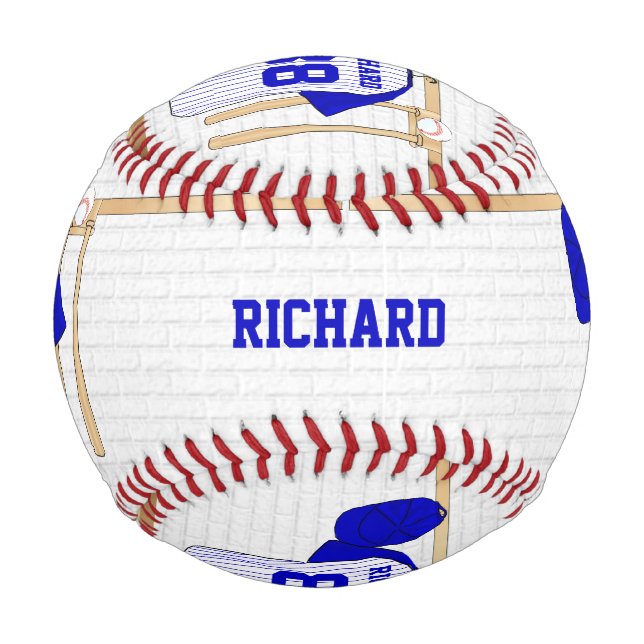 Personalised Blue and White Baseball Jersey (Back)