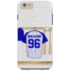 Personalised Blue and White Baseball Jersey