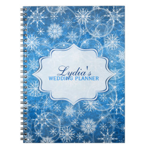 Personalised Blue and White Snowflakes Notebook
