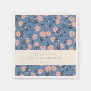 Personalised Blue and Yellow Florals Spring Garden Napkin