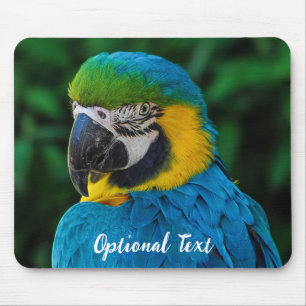 Personalised Blue and Yellow Macaw Parrot Mouse Pad