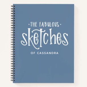 Personalised Blue Artist Sketchbook Notebook