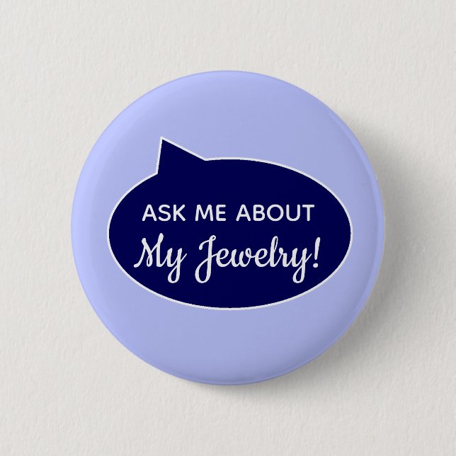 Personalised Blue Ask Me About Button (Front)