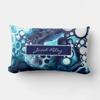 Personalised Blue Baby Boy Baby Lumbar Cushion