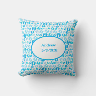 Personalised Blue Baby Boy Baby Shower Nursery  Cushion