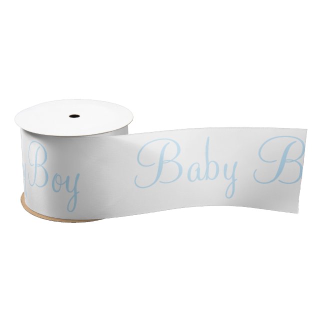 Personalised Blue Baby Boy Elegant Baby Gift Satin Ribbon (Spool)