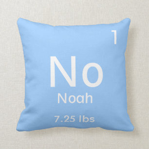Personalised Blue Baby Boy Element Cushion