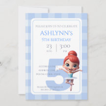 Personalised Blue Ballerina Dance Party Birthday