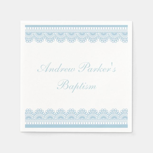 Personalised Blue Baptism/Baby Shower Napkins (Front)