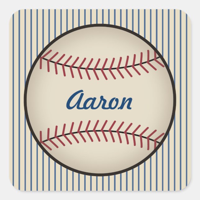 Personalised Blue Baseball Stickers (Front)