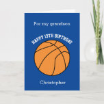 Personalised Blue Basketball 13th Birthday Card<br><div class="desc">A blue basketball personalised 13th birthday card for son, grandson, godson, etc. You will be able to easily personalise the front with his name. The inside reads a birthday message, which you can easily edit as well. You can personalise the back of this basketball birthday card with the year. Great...</div>