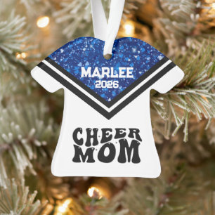 Personalised Blue & Black Cheer Mum Ornament