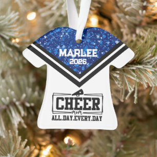 Personalised Blue & Black Cheer Mum Ornament