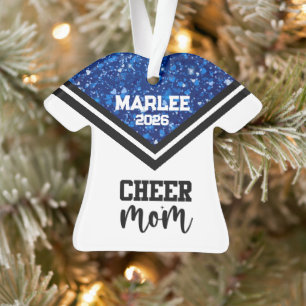 Personalised Blue & Black Cheer Mum Ornament 