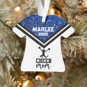 Personalised Blue & Black Cheer Mum Ornament 