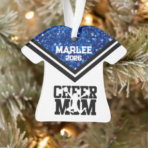 Personalised Blue & Black Cheer Mum Ornament 