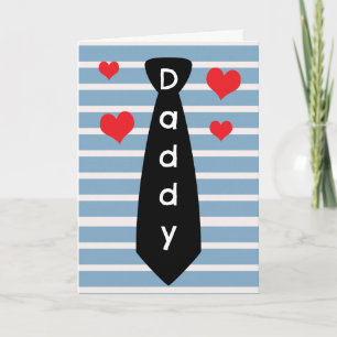 Personalised Blue Black Tie Daddy Father's Day Card