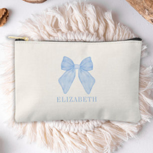 Personalised Blue Bow Coquette Aesthetic Accessory Pouch