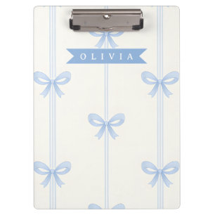 Personalised Blue Bow Coquette Name Aesthetic Clipboard
