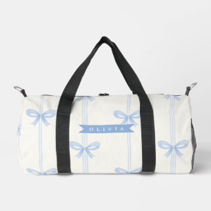 Personalised Blue Bow Coquette Name Aesthetic Duffle Bag