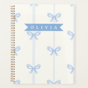 Personalised Blue Bow Coquette Name Aesthetic Planner