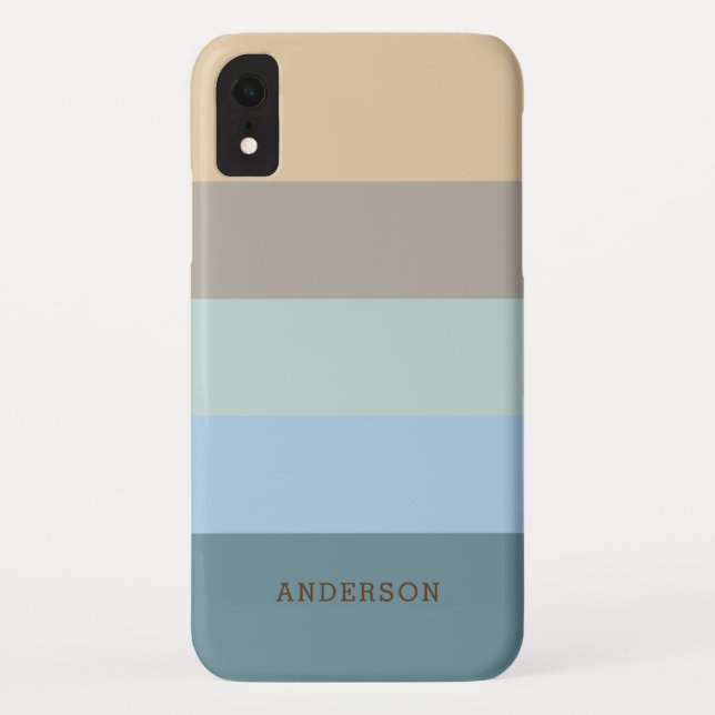 Personalised -Blue Brown Sand Beige Turquoise Case-Mate iPhone Case (Back)