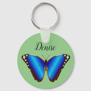 Personalised Blue Butterfly Keychain