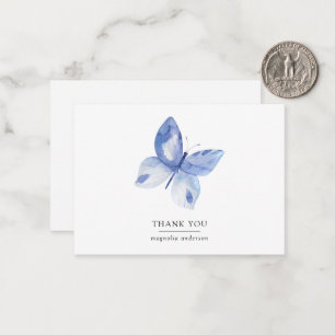 Personalised Blue Butterfly Thank You Card