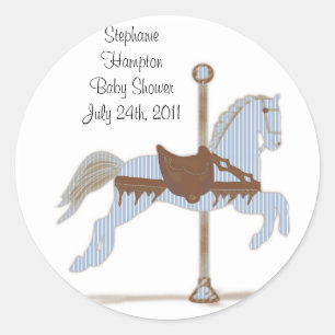Personalised Blue Carousel Horse Sticker