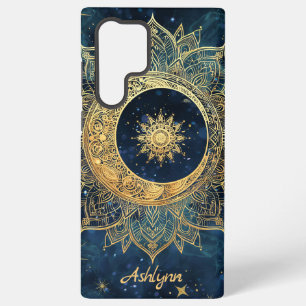 Personalised Blue Celestial Gold Sun Moon Mandala Samsung Galaxy Case