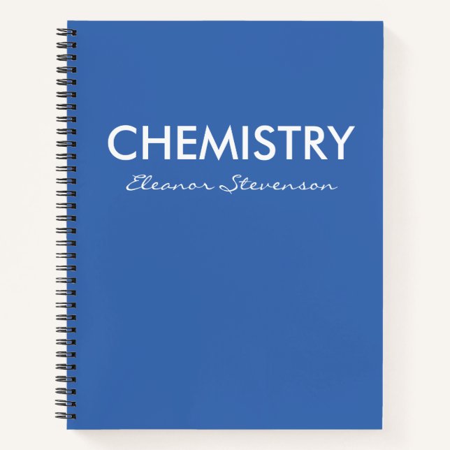 Personalised Blue Chemistry Graph Paper  Notebook (Front)