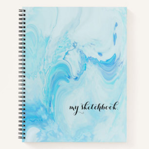 Personalised Blue Cover Minimalist Sketchbook Notebook