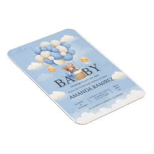 Personalised Blue & Cream Elephant Baby Shower Magnet