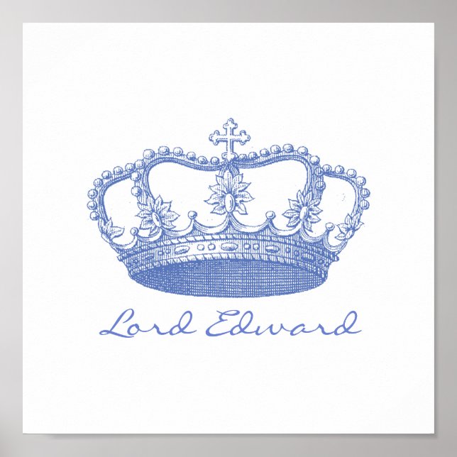 Personalised Blue Crown Poster (Front)