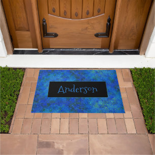 Personalised Blue Dinosaur Hide Doormat